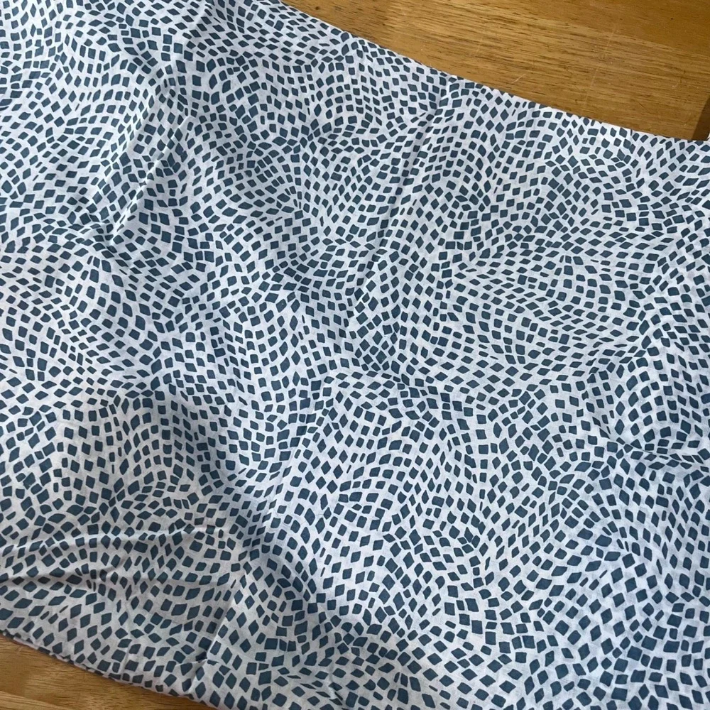 IKEA Full Duvet Cover Set 2 Pillowcases Blue White Geometric Mosaic Modern Vtg‎